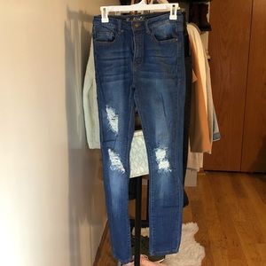 High waisted skinny jeans